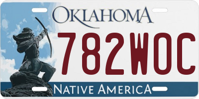 OK license plate 782WOC