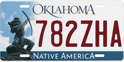 OK license plate 782ZHA