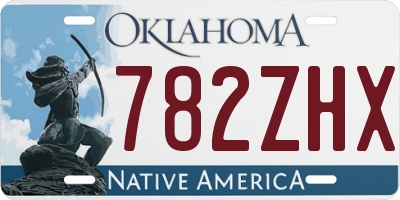 OK license plate 782ZHX