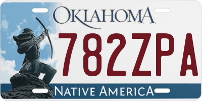 OK license plate 782ZPA