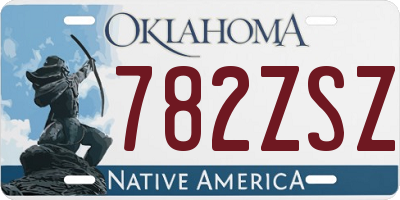 OK license plate 782ZSZ