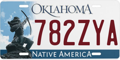 OK license plate 782ZYA