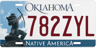 OK license plate 782ZYL