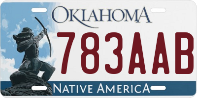 OK license plate 783AAB