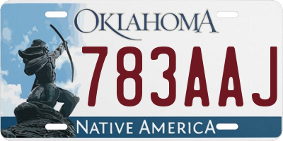 OK license plate 783AAJ