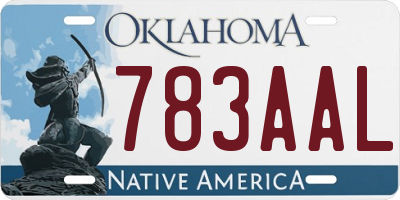 OK license plate 783AAL