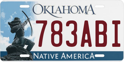 OK license plate 783ABI