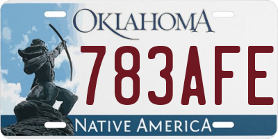 OK license plate 783AFE