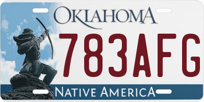 OK license plate 783AFG