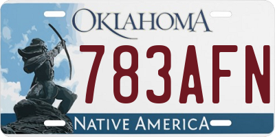 OK license plate 783AFN