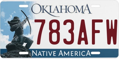 OK license plate 783AFW