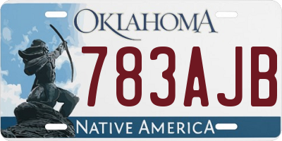 OK license plate 783AJB