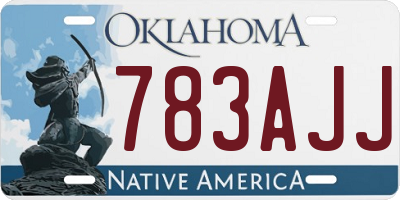 OK license plate 783AJJ