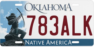 OK license plate 783ALK