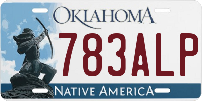 OK license plate 783ALP