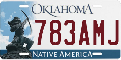 OK license plate 783AMJ