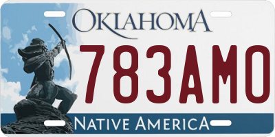 OK license plate 783AMO