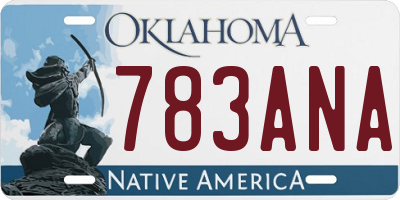 OK license plate 783ANA