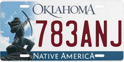 OK license plate 783ANJ