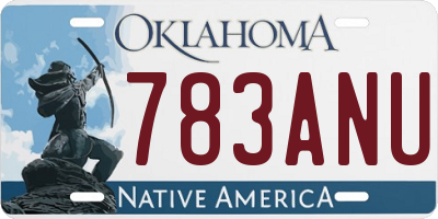 OK license plate 783ANU