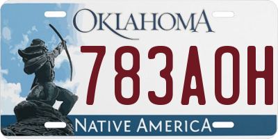 OK license plate 783AOH