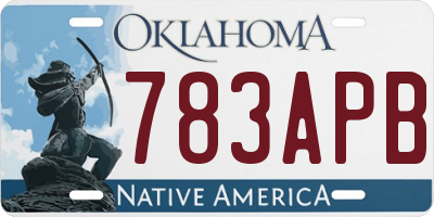 OK license plate 783APB