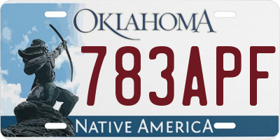 OK license plate 783APF