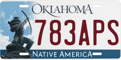 OK license plate 783APS