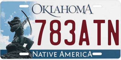 OK license plate 783ATN