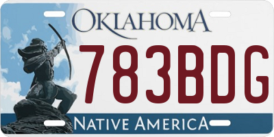 OK license plate 783BDG