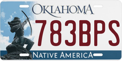 OK license plate 783BPS