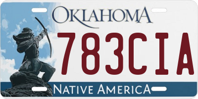 OK license plate 783CIA