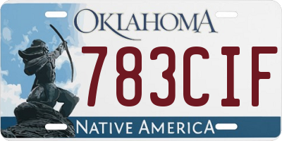 OK license plate 783CIF
