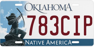 OK license plate 783CIP