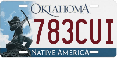 OK license plate 783CUI
