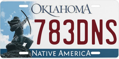 OK license plate 783DNS