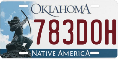 OK license plate 783DOH