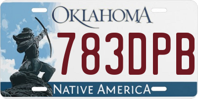 OK license plate 783DPB