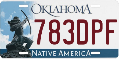 OK license plate 783DPF
