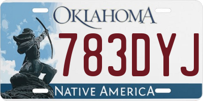 OK license plate 783DYJ