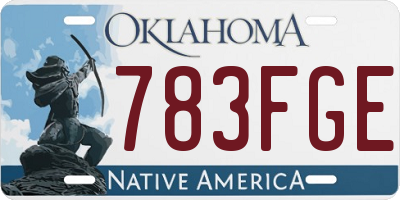 OK license plate 783FGE