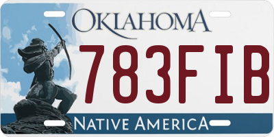 OK license plate 783FIB