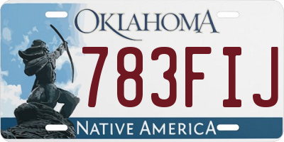 OK license plate 783FIJ