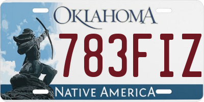 OK license plate 783FIZ