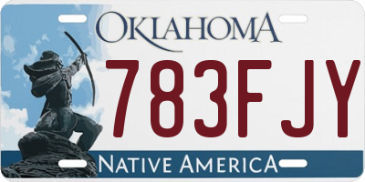 OK license plate 783FJY