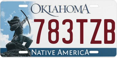 OK license plate 783TZB