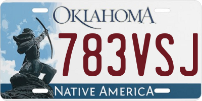 OK license plate 783VSJ