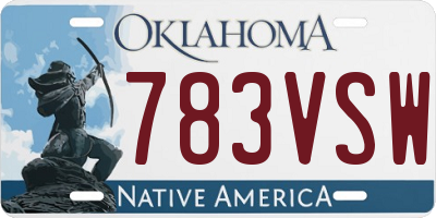 OK license plate 783VSW