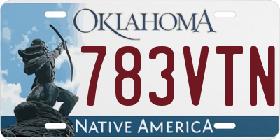 OK license plate 783VTN