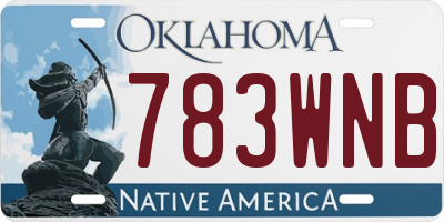 OK license plate 783WNB